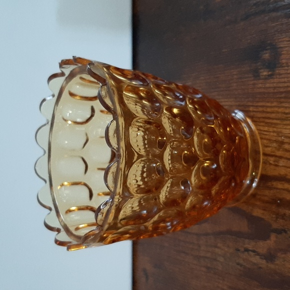 Fenton Other - Vintage Fenton, Amber Glass Colonial Thumbprint Sugar Bowl